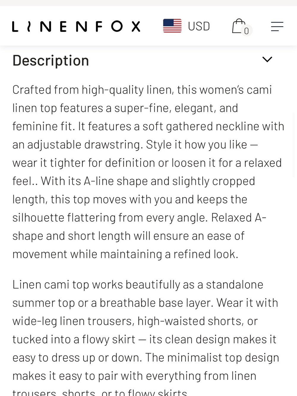 Linenfox Cami - Picture 2 of 4